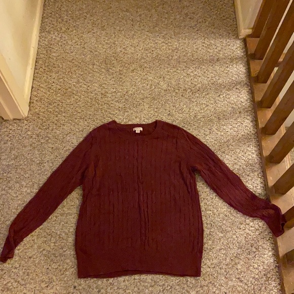 Maroon cotton long sleeve sweater. - Picture 1 of 3